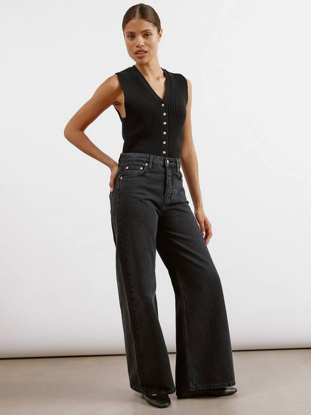 

Широкие джинсы из органического хлопка Albaray, черный