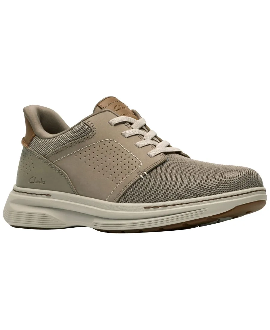 Мужские низкие кроссовки Craftwell на шнуровке Clarks, серый suede