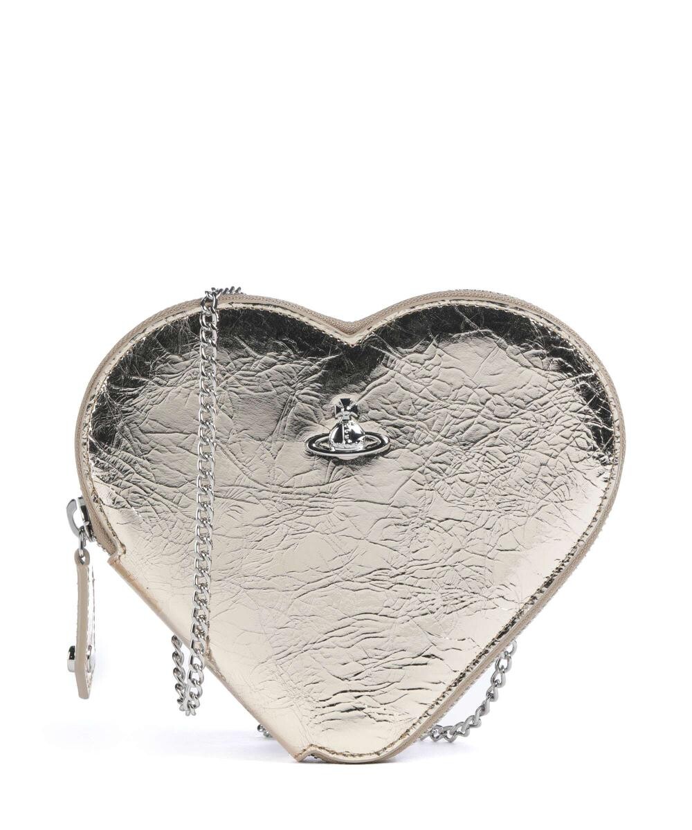 

Кожаная сумка через плечо New Heart с металлизированным принтом Vivienne Westwood, золотой