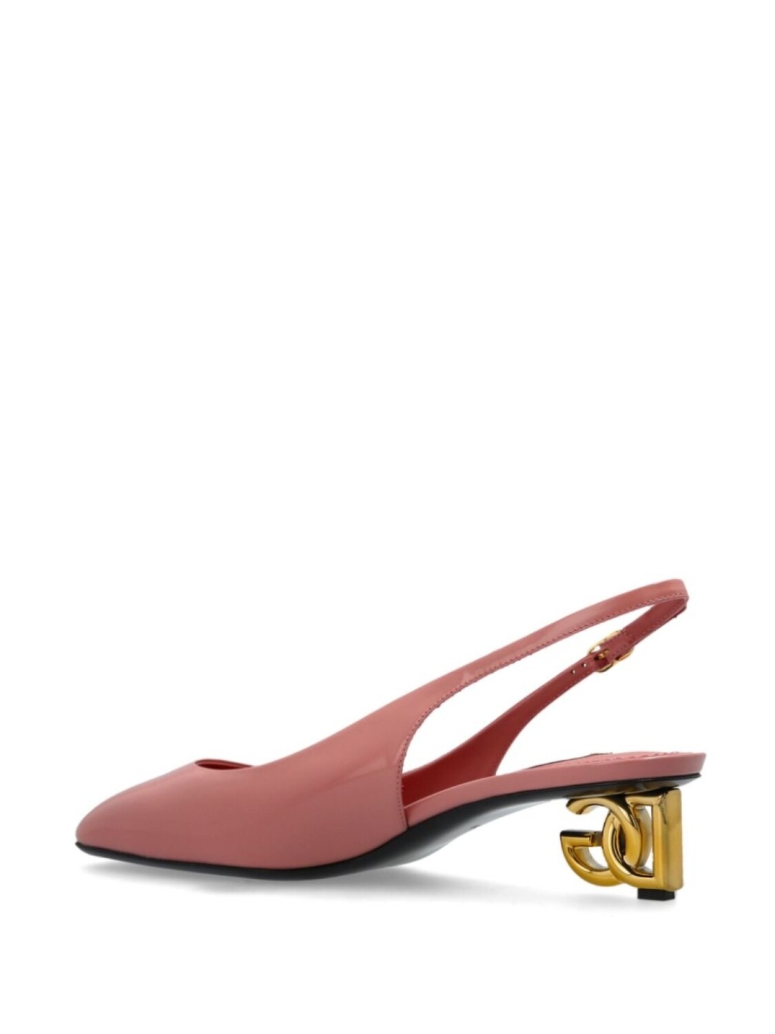 Туфли-лодочки Dolce & Gabbana DG с логотипом на каблуке, розовый — фото 3