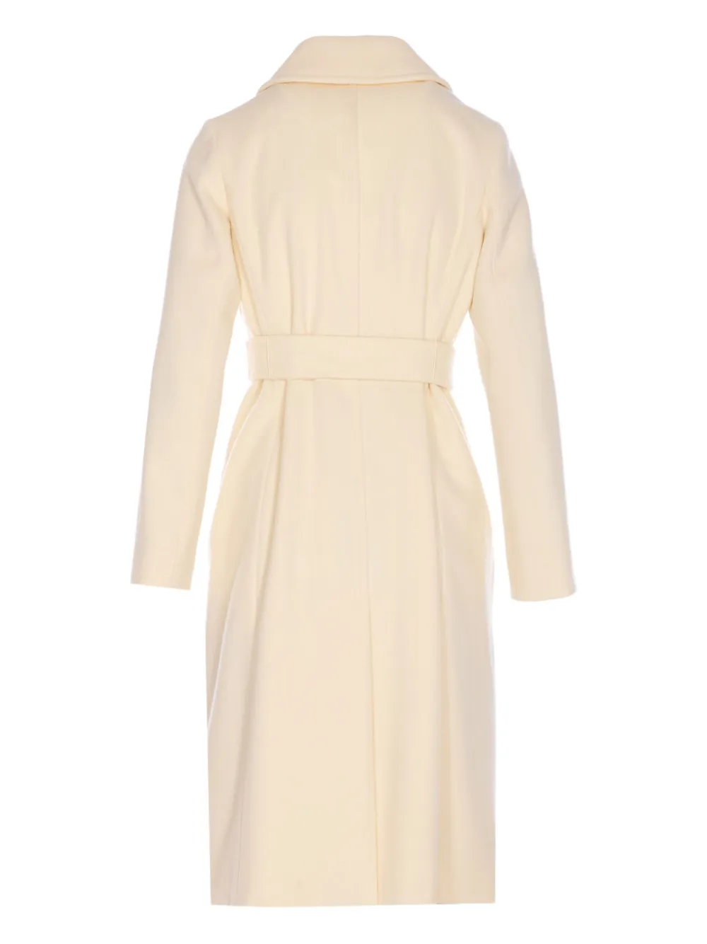 

Двубортное пальто с поясом из коллаборации MAX MARA, белый