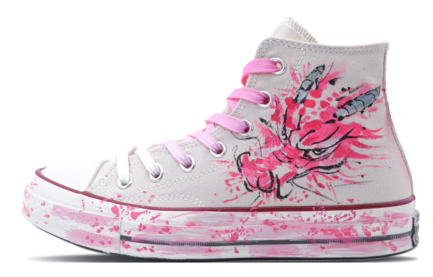 

1970-е годы. Кеды унисекс с высоким берцем бежевого/розового цвета. Converse