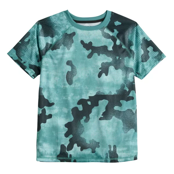 

Футболка Dry Tek с принтом для мальчиков 8-20 лет, обычная и хаски Tek Gear, цвет digital camo teal