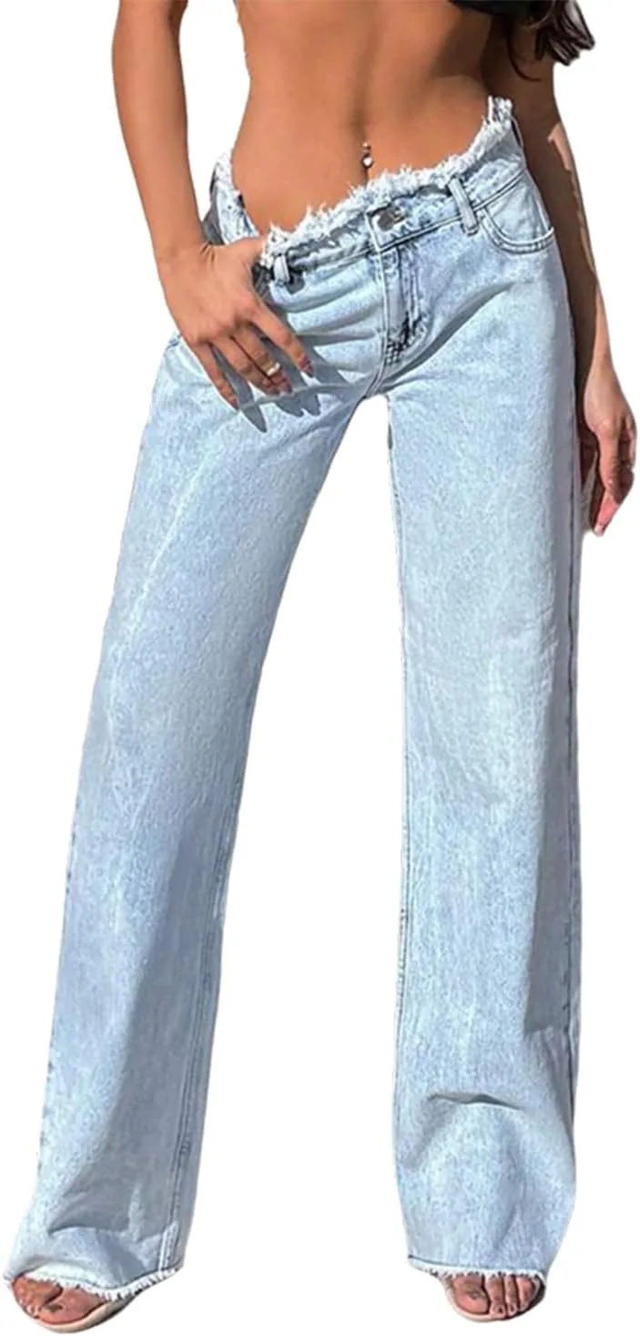

Джинсы для женщин High Waisted Baggy с эффектом потертости cffvdiz