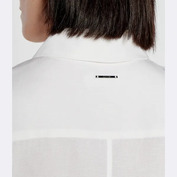 Платье с добавлением льна Calvin Klein, белый — фото 4