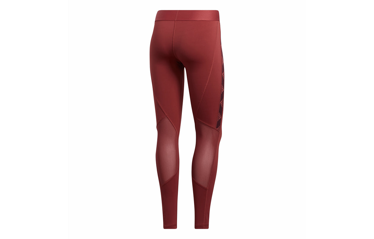 Брюки (WMNS) adidas ASK BOS T Sports Running Leggings Red — фото 2