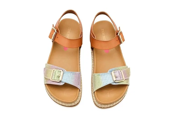 Сандалии с омбре-ремнями Avenue Steve Madden Kids, Rainbow Multi — фото 3