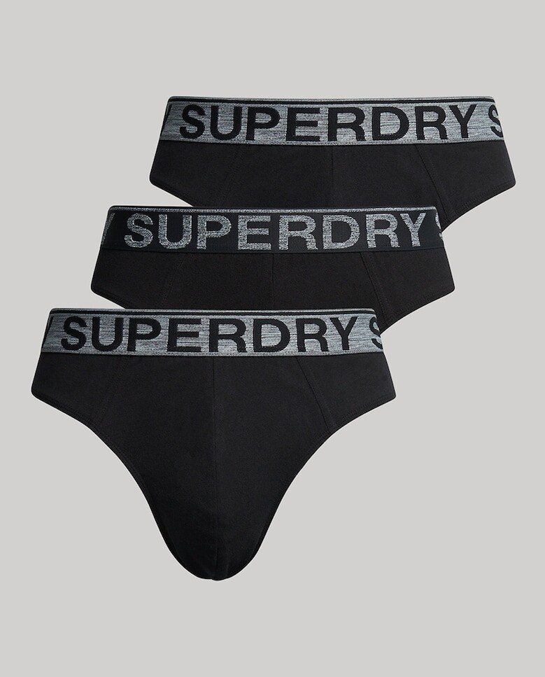 

Комплект из трех трусов из органического хлопка Superdry, черный