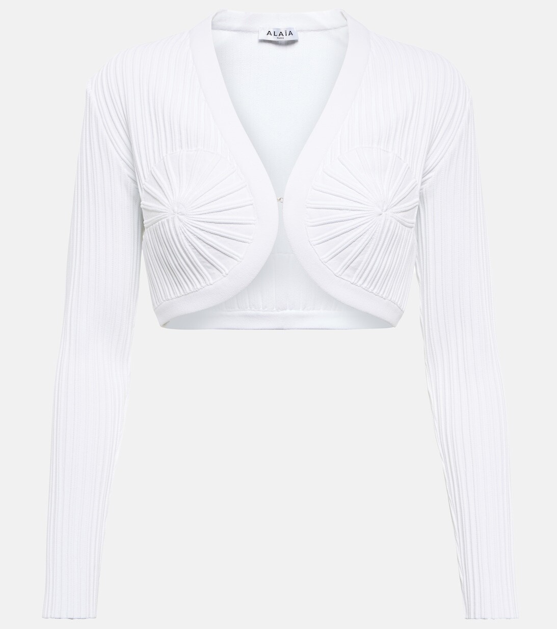 

Укороченный кардиган плотной вязки ALAÏA, белый