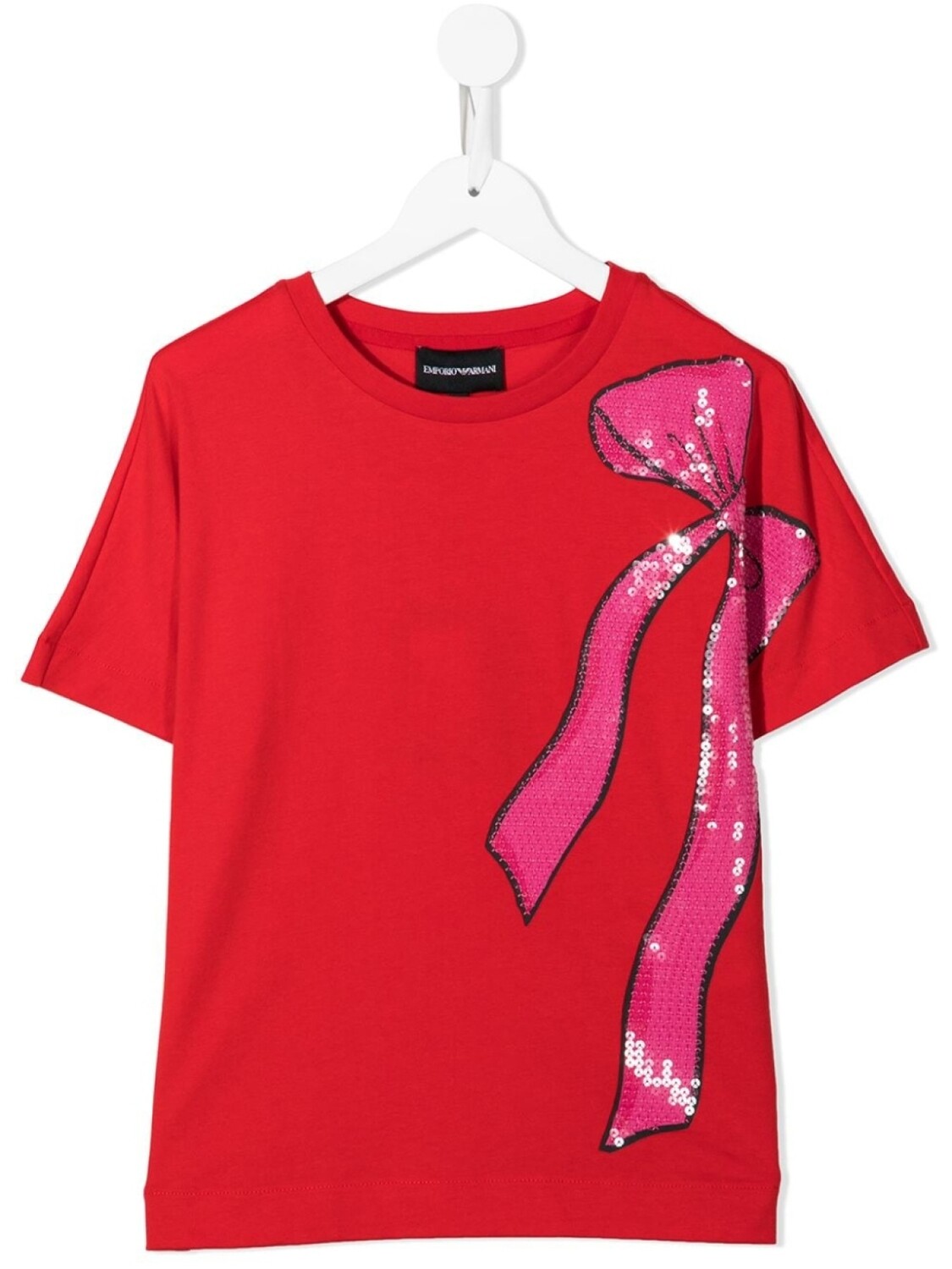 

Emporio Armani Kids футболка с пайетками, красный