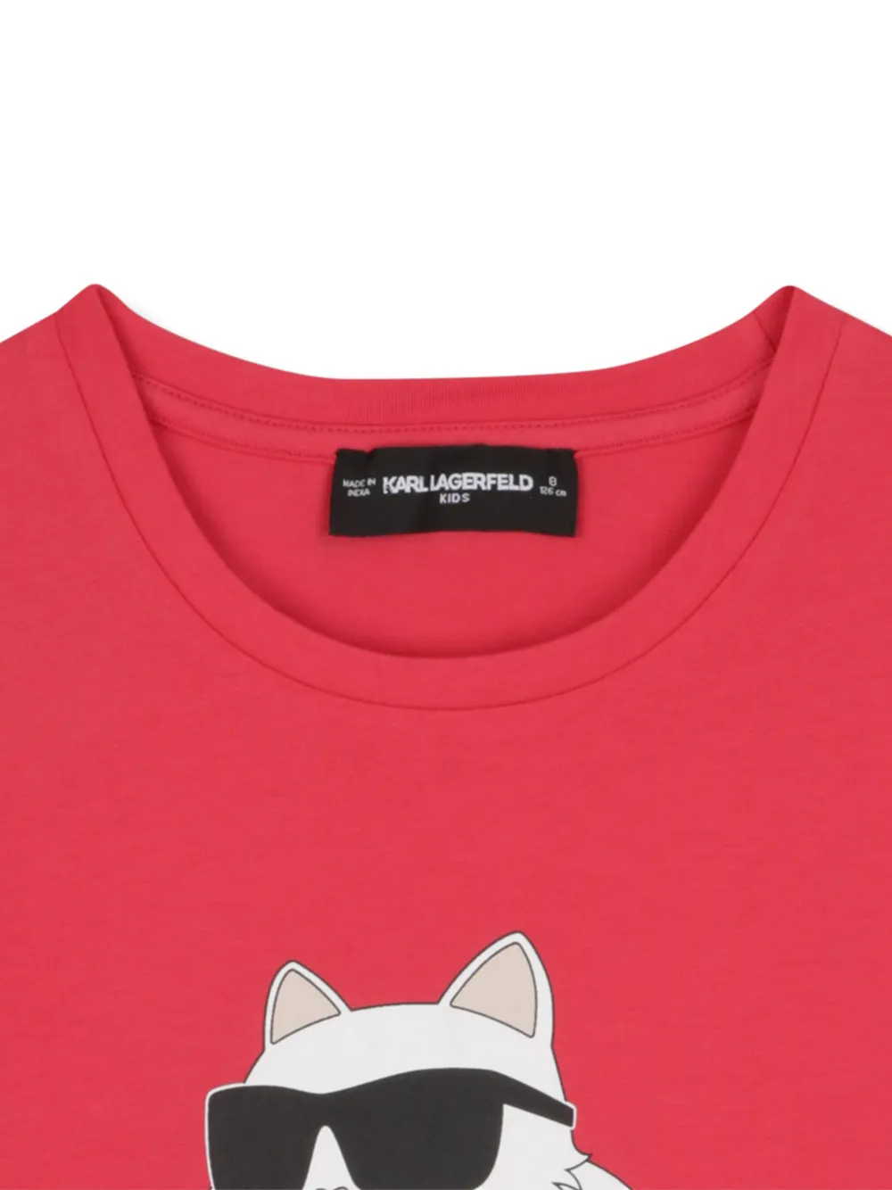 Футболка с принтом Choupette KARL LAGERFELD KIDS, красный — фото 3