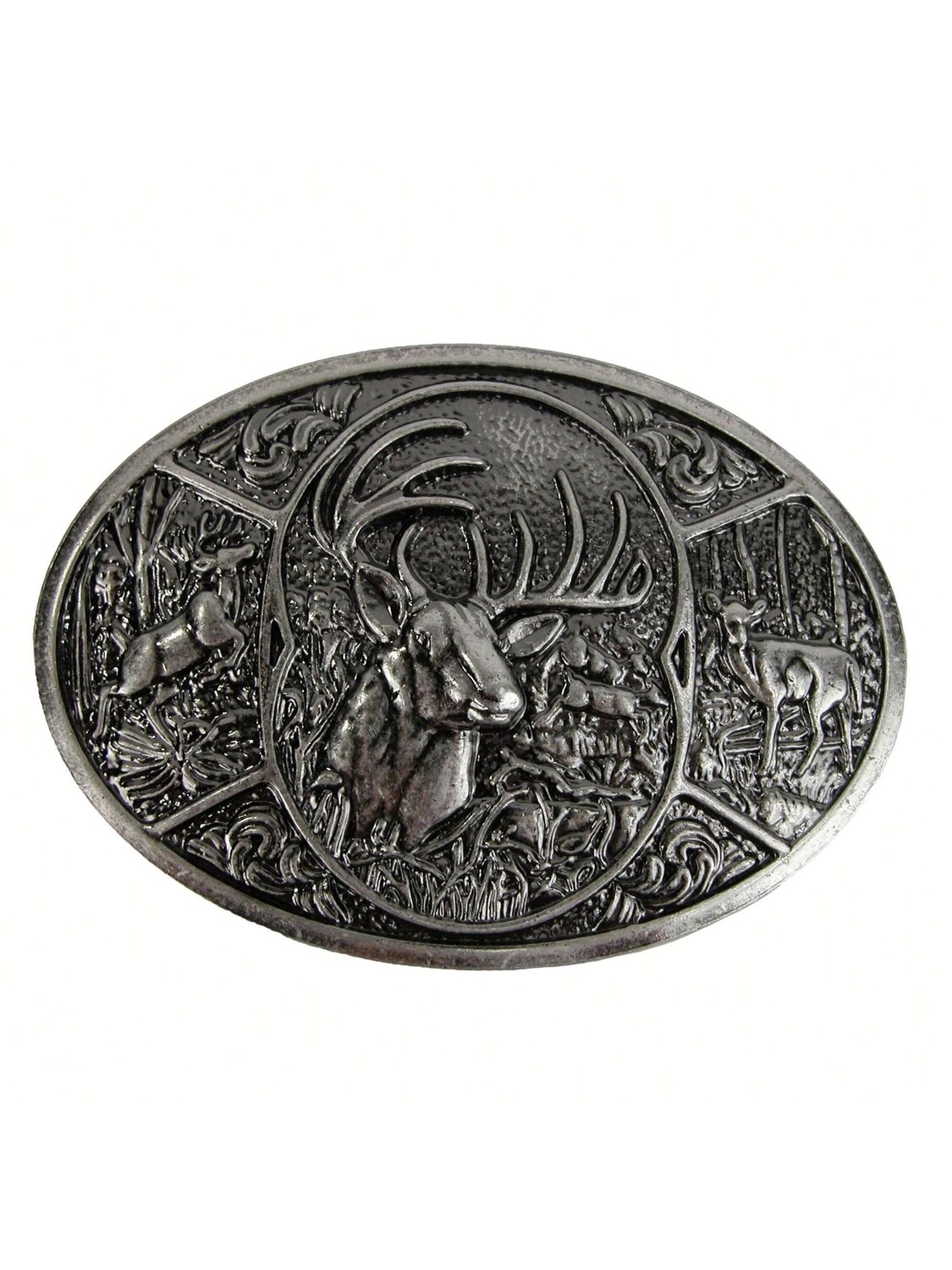 

Пряжка CTM для охотничьего ремня с оленем, темно-серебристый