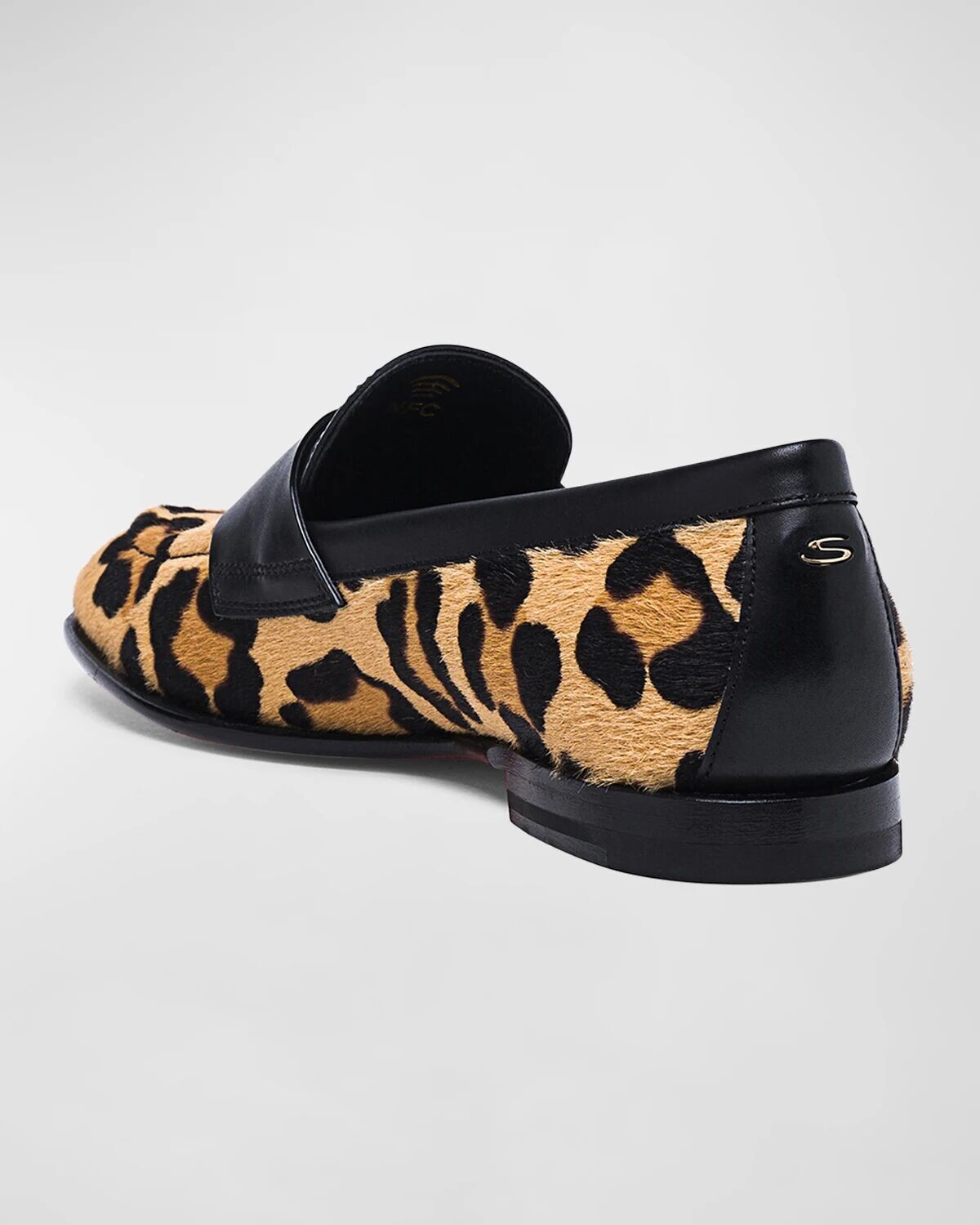 Кожаные лоферы Facile с леопардовым принтом Santoni, цвет Tan — фото 3