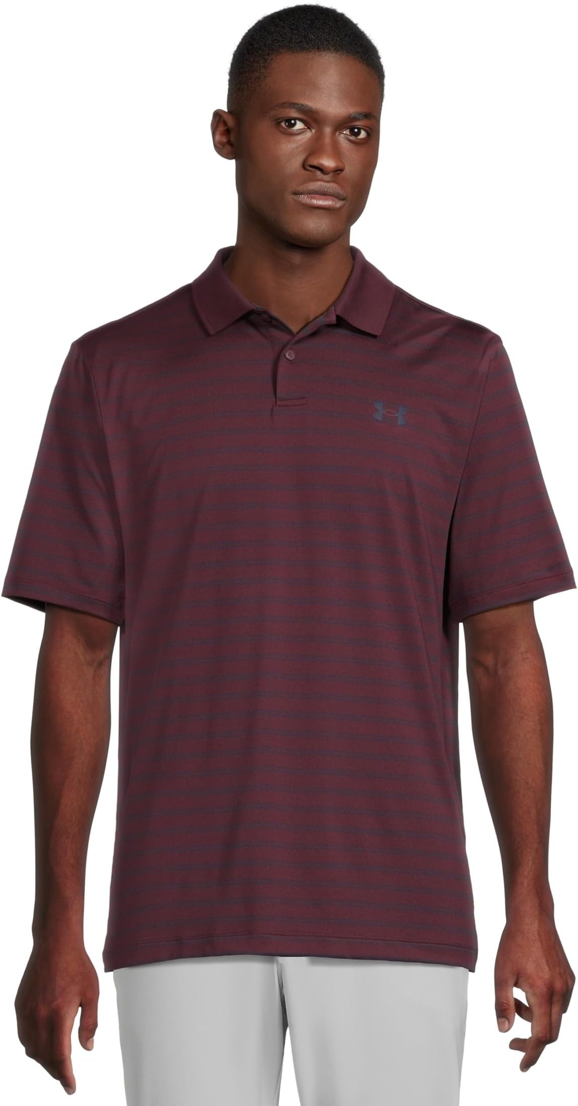 

Поло Under Armour Golf Matchplay Printed Golf Polo, цвет Dark Maroon/Midnight Navy/Midnight Navy