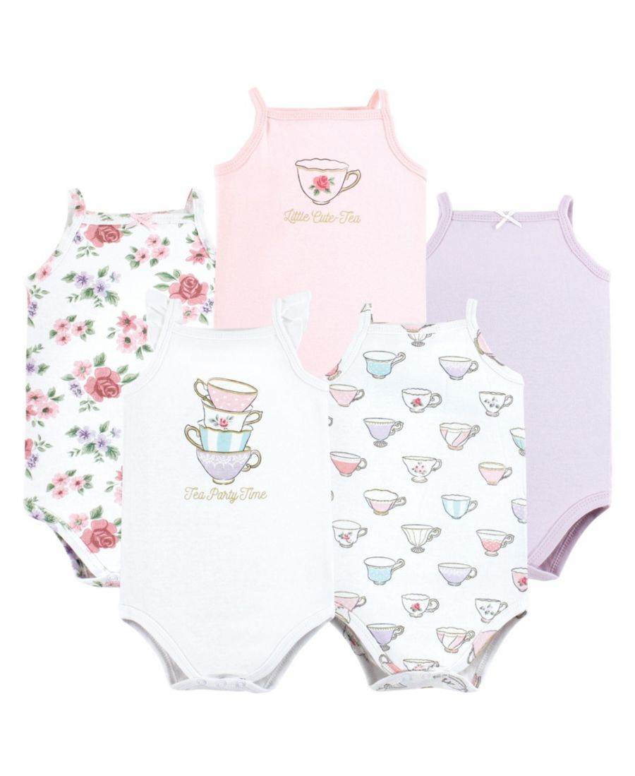 

Мягкие хлопковые комбинезоны без рукавов Hudson Baby, Tea party