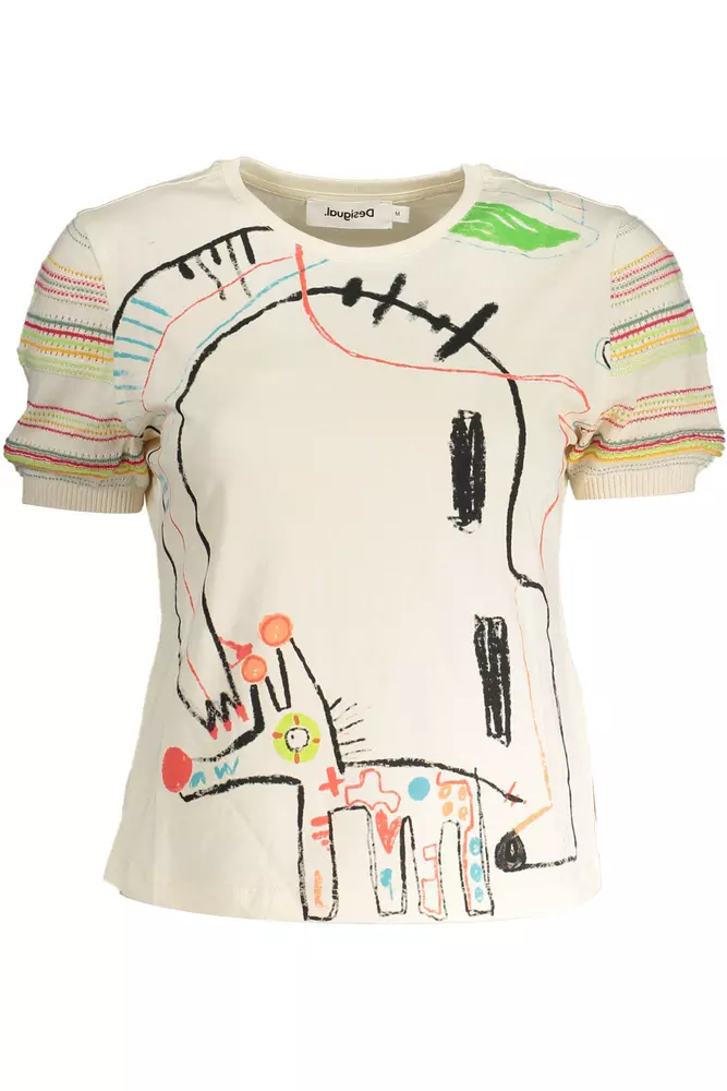

Белый хлопковый женский топ Desigual