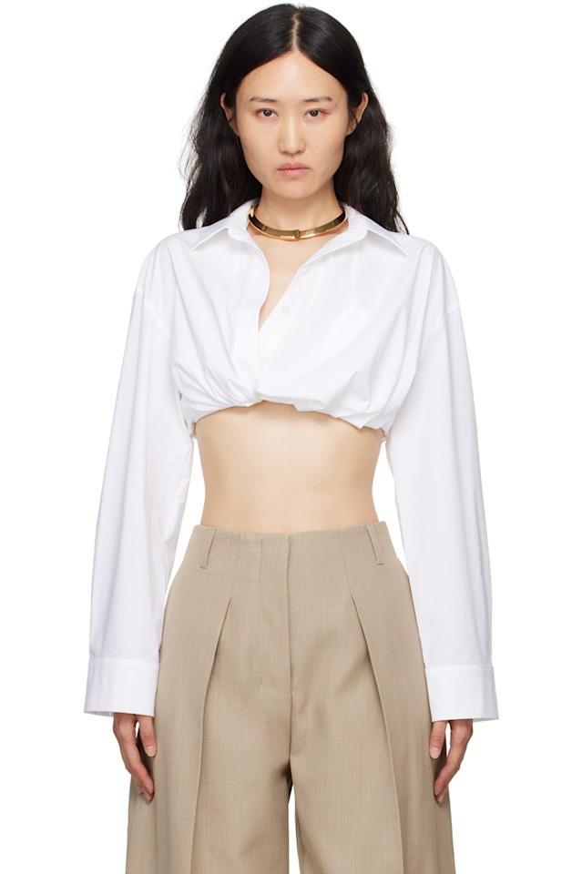 

Классическая рубашка 'bahia' короткая Jacquemus, белый