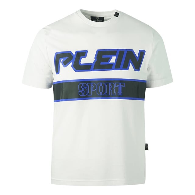 

Белая футболка синего цвета Plein Sport, белый