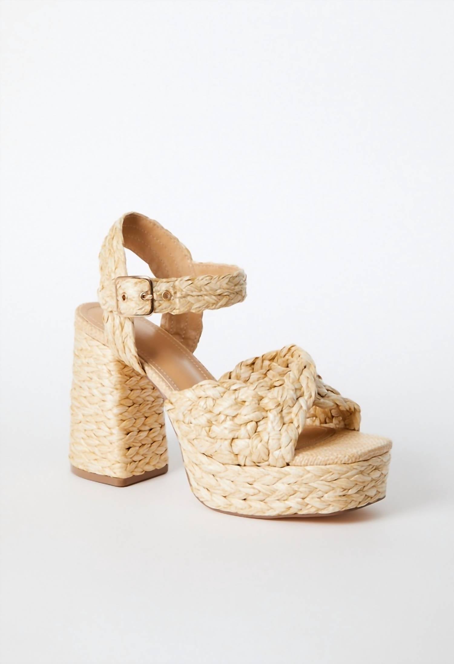 Женские босоножки на платформе Gail из натуральной рафии Tina Rose, цвет natural raffia — фото 2