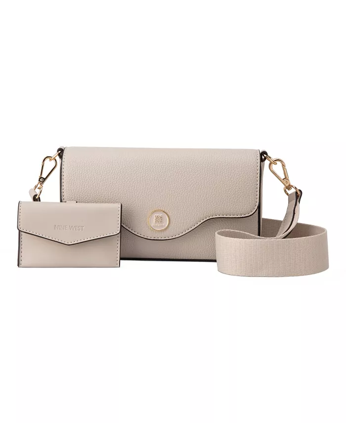 

Сумка через плечо Nalini Small Flap Nine West, коричневый/бежевый