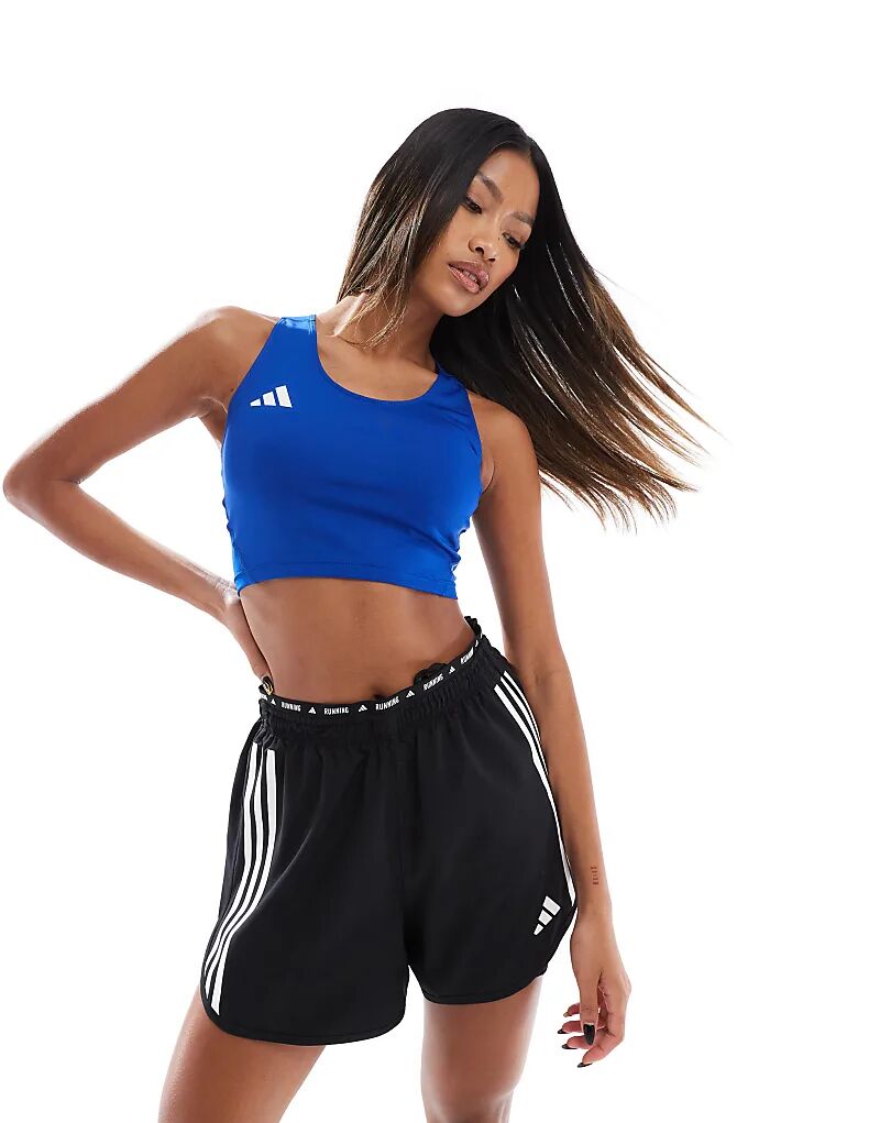 

Укороченный топ adidas Running синего цвета adidas performance