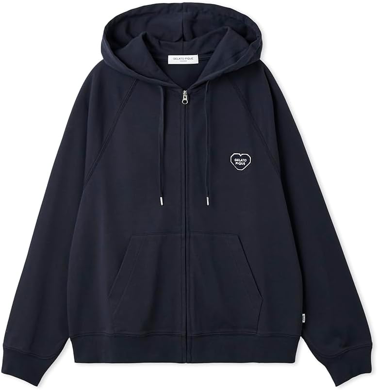 

Мужская толстовка с флисовой подкладкой и вышитым логотипом в виде сердца Gelato Pique, темно-синий