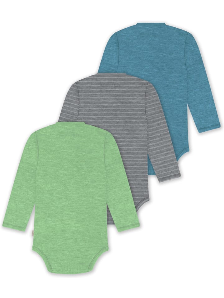Normani Outdoor Sports Комплект из 3 предметов: боди для младенцев, боди-слинги, боди для малышей синего, серого и зеленого цвета — фото 2
