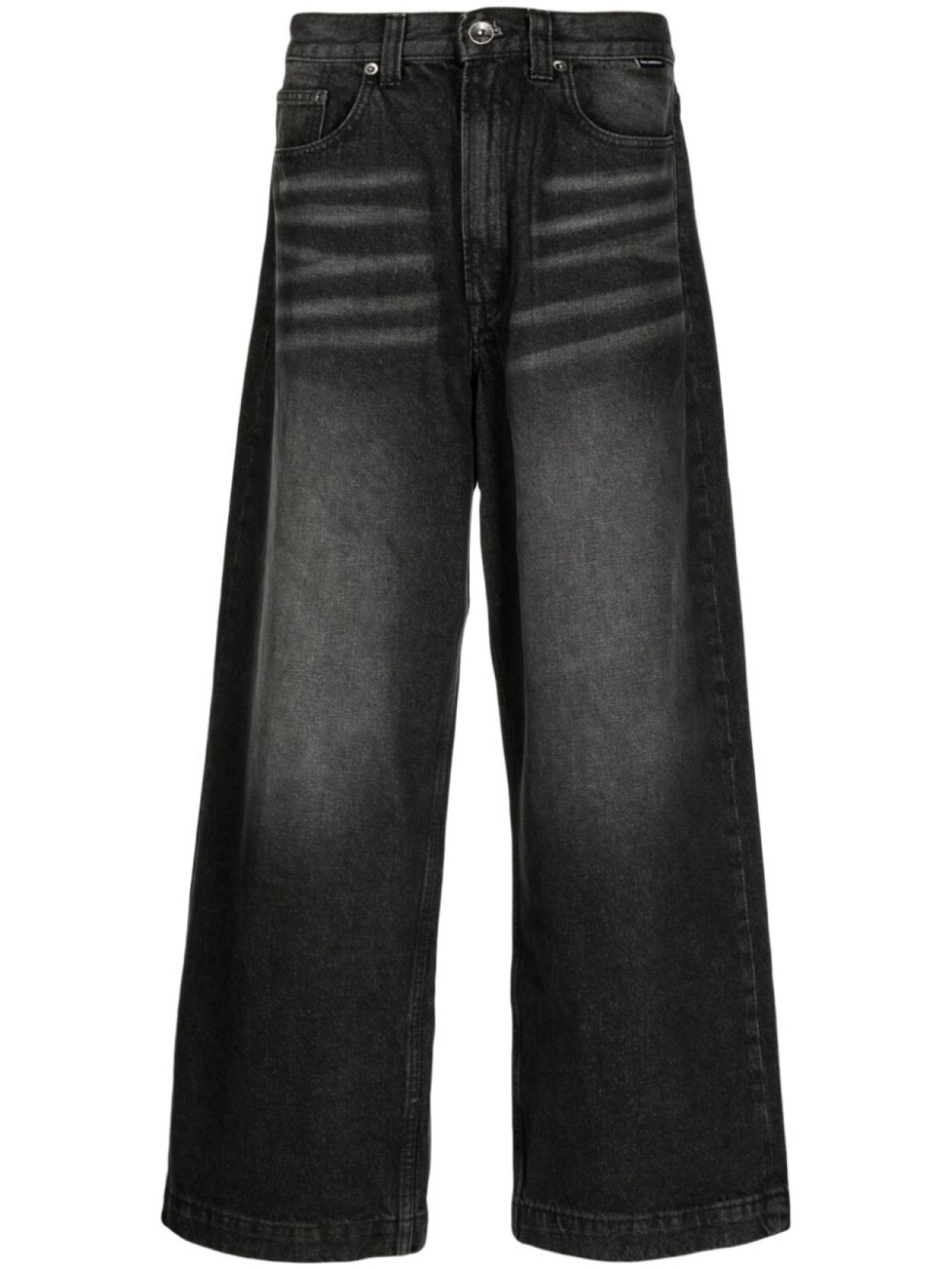 

Five Cm high-rise wide-leg cotton jeans, серый