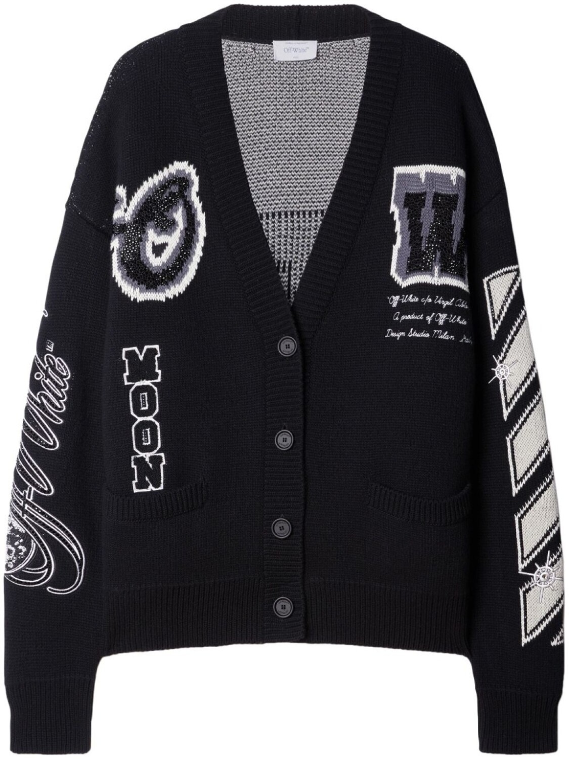 

Off-White кардиган Varsity Bling, черный