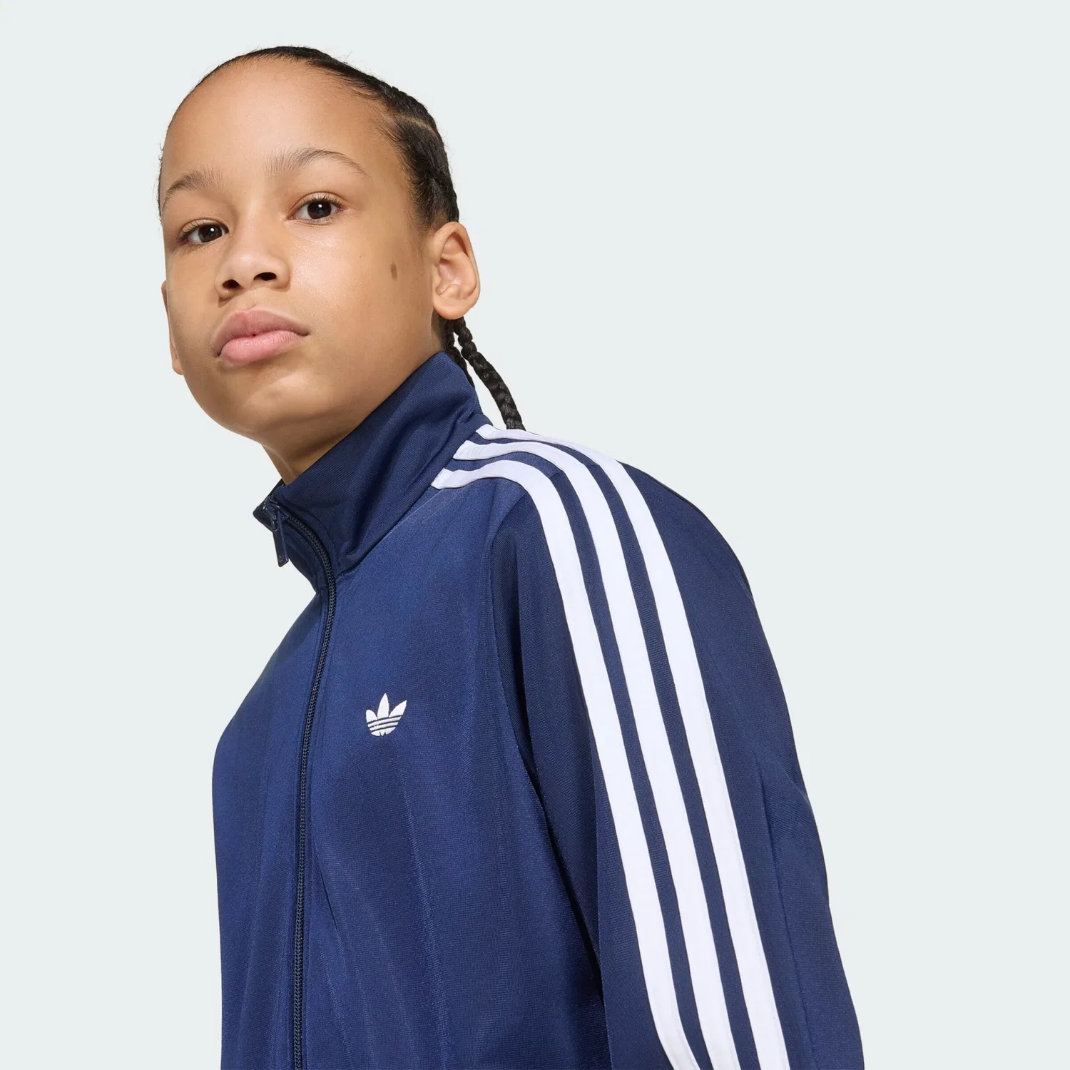 Толстовка на молнии Adidas Originals Firebird темно-синего цвета — фото 4