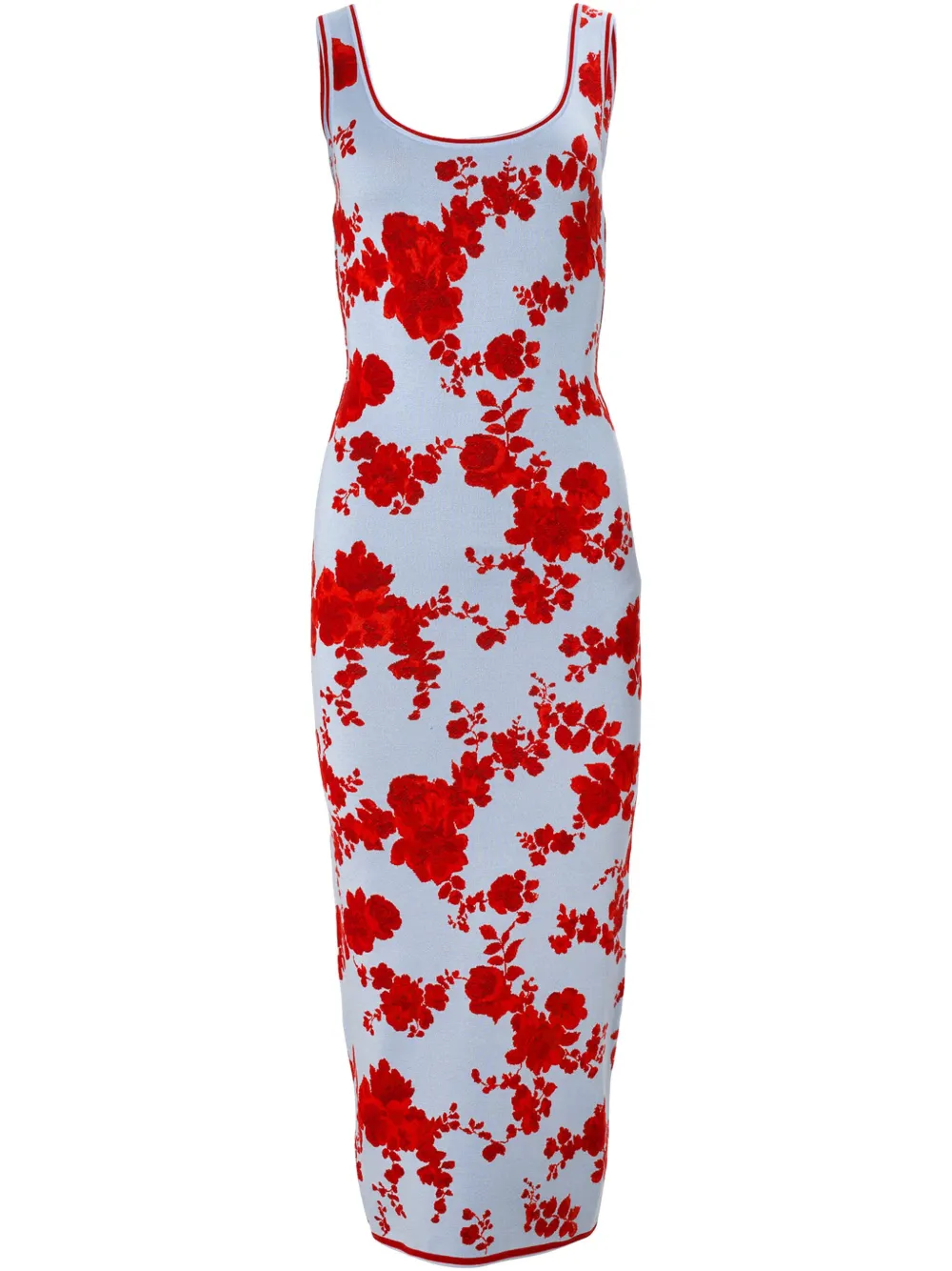 

Жаккардовое платье с цветочным узором Carolina Herrera, синий