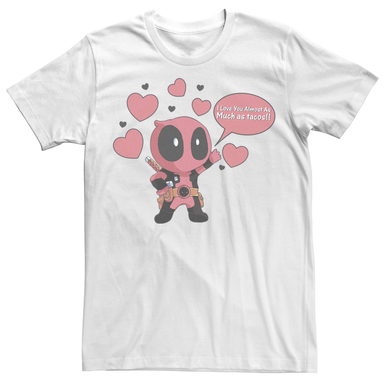 

Мужская футболка Marvel Deadpool Chibi Taco Love ко Дню святого Валентина Licensed Character