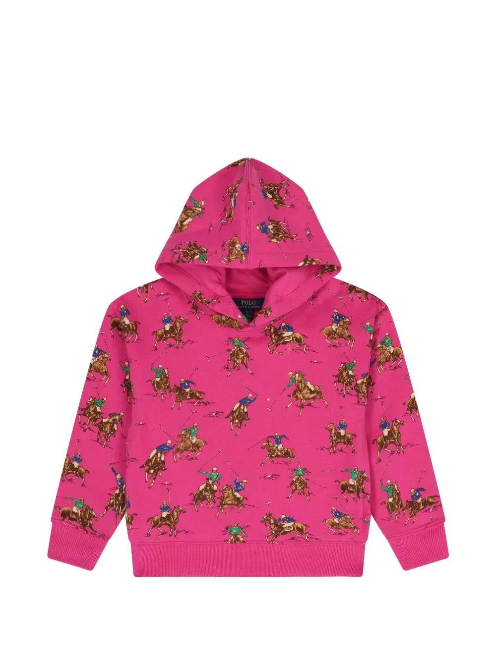 Худи с капюшоном и графическим принтом Polo Ralph Lauren Kids, розовый