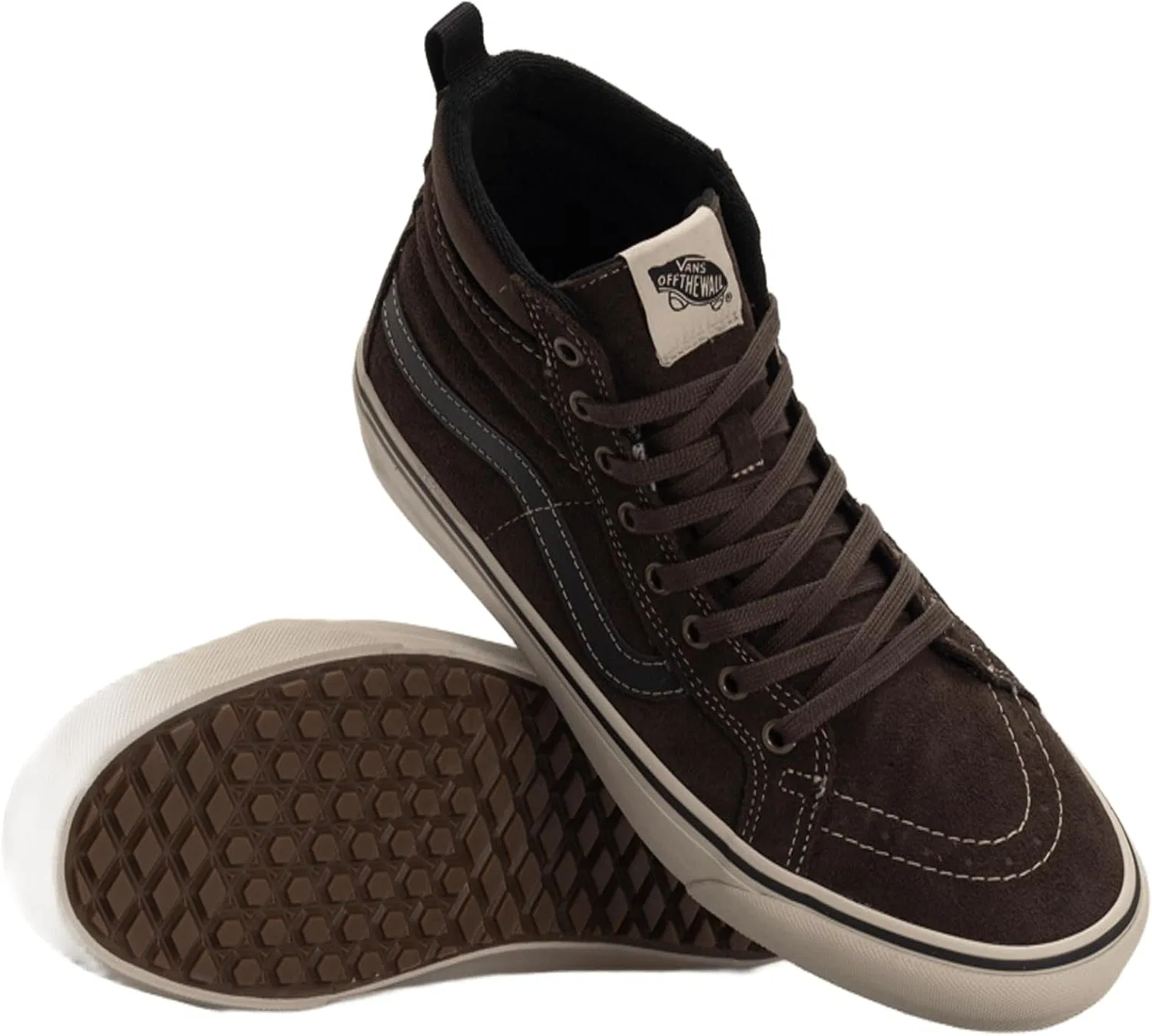 Vans Sk8-Hi MTE Коричневые замшевые высокие кроссовки с нескользящей резиновой подошвой в классическом стиле скейтбординга — фото 2