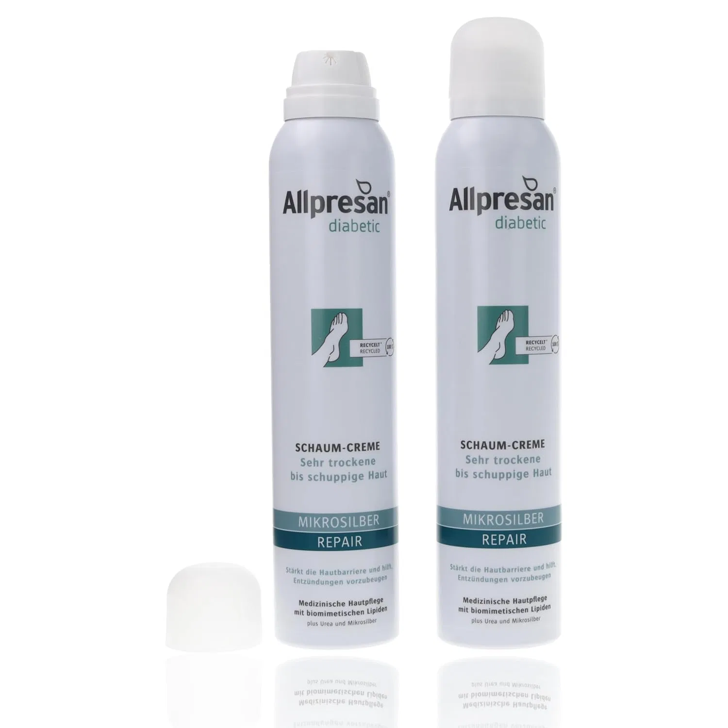 Крем-пена Allpresan Diabetic Micro Silver + Repair с микросеребром для очень сухой кожи при сахарном диабете, 200 мл (2 шт.) Allpresan — фото 2