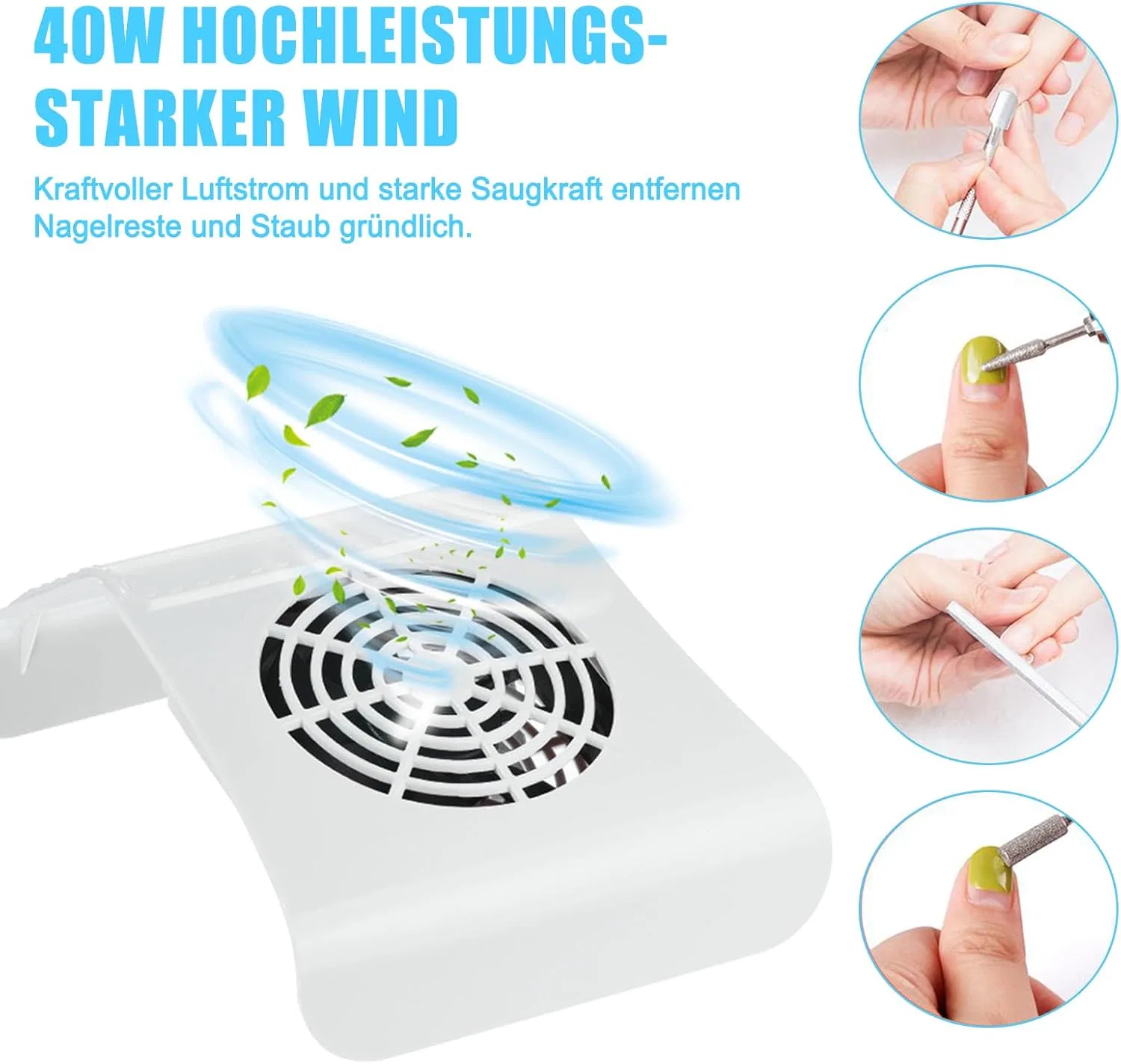 Пылесборник для ногтей с USB-интерфейсом Xunhe, White (White 1) — фото 4