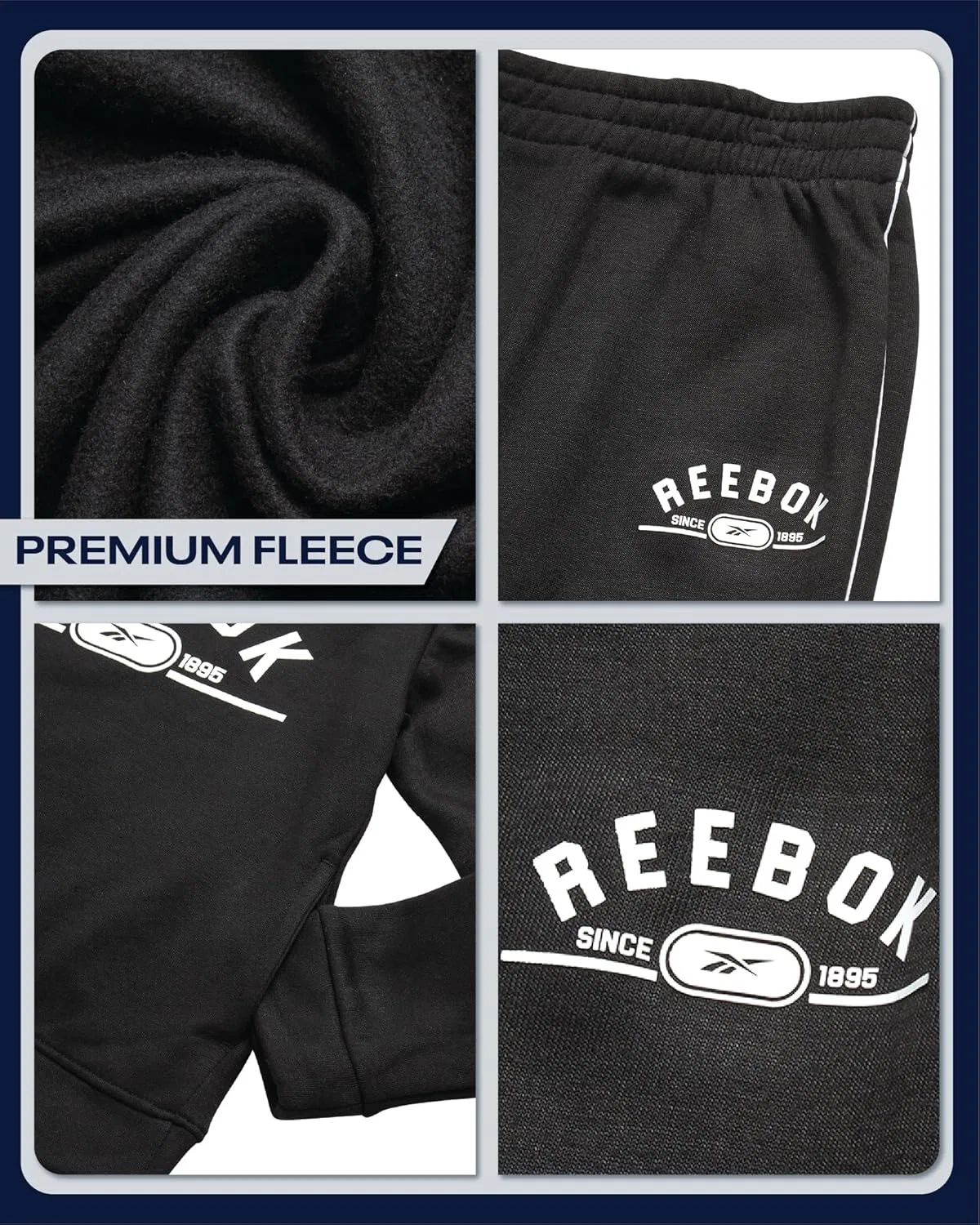 Спортивный костюм из флиса Reebok, 2 предмета, Urban Black — фото 3