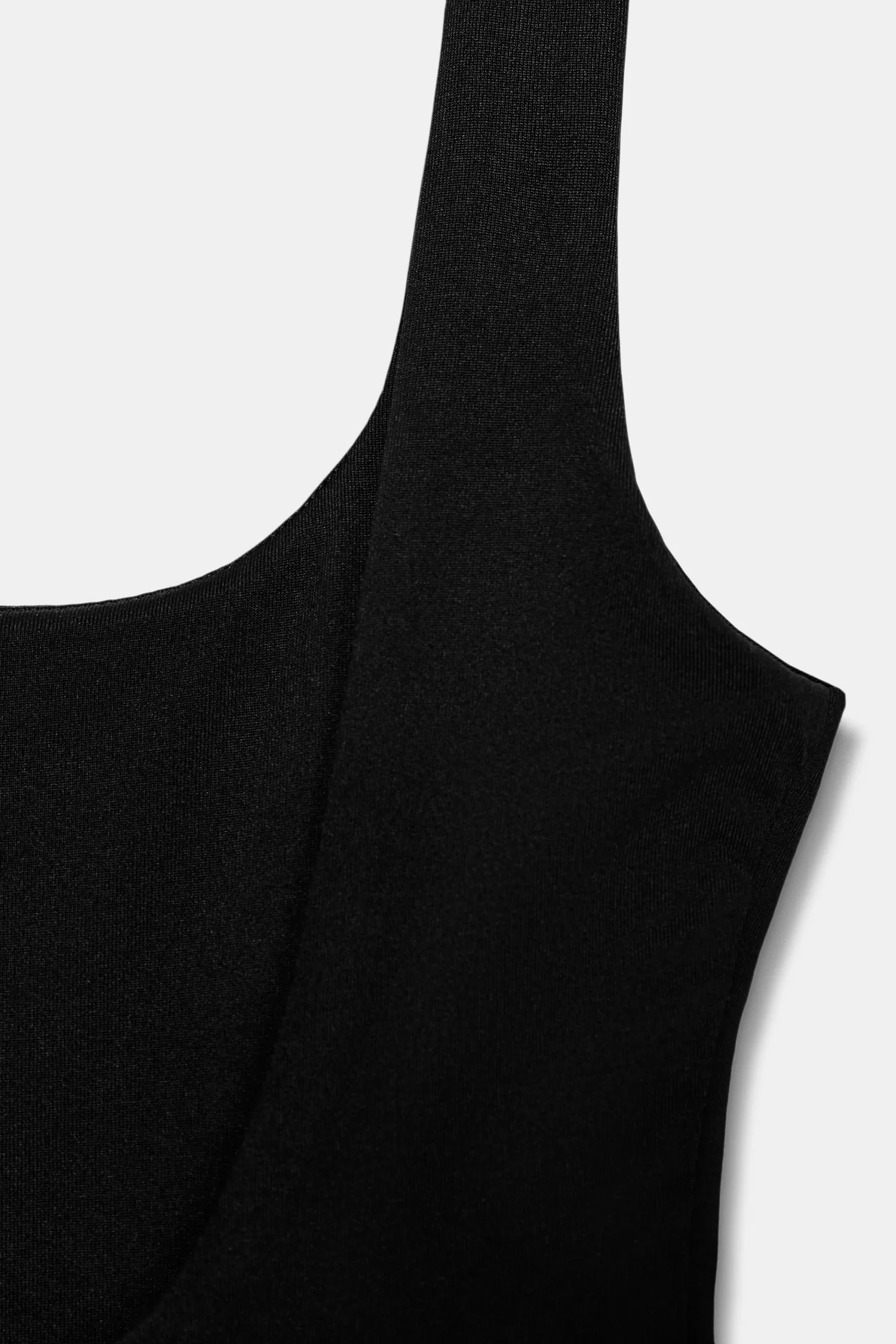 Эластичный боди с квадратным вырезом горловины Zara, черный — фото 4