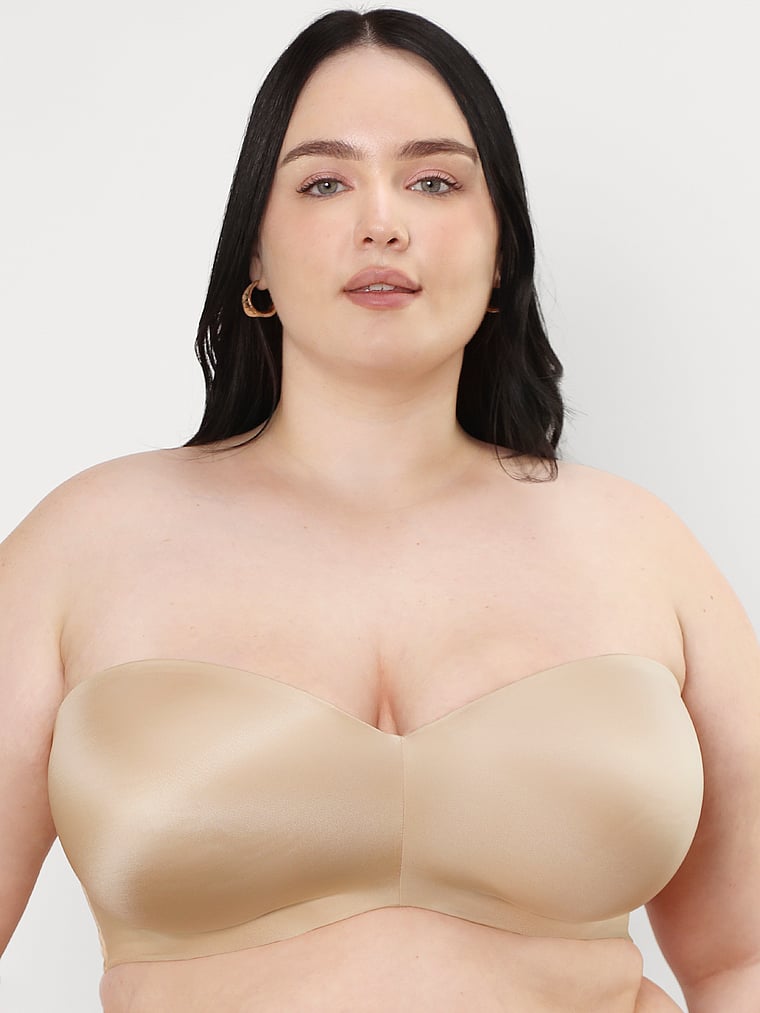 

Гладкий многофункциональный бюстгальтер без бретелек Curvy Couture, бежевый
