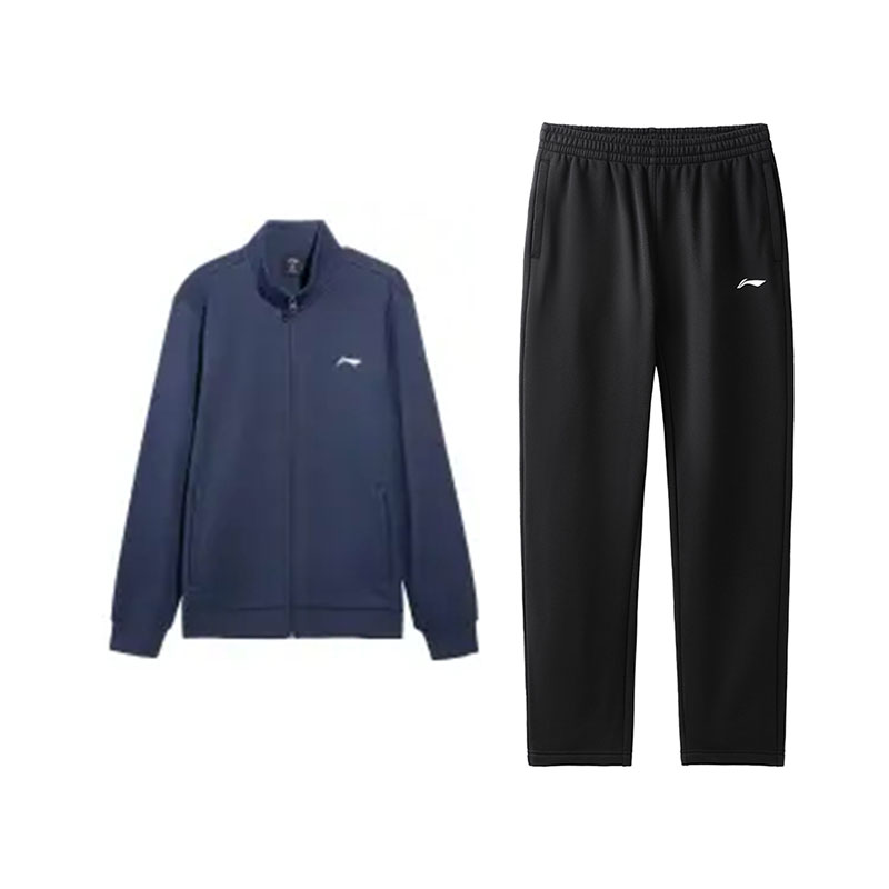 

Мужской повседневный спортивный комплект от Li Ning (2 предмета)., night navigation синий top+черный pants
