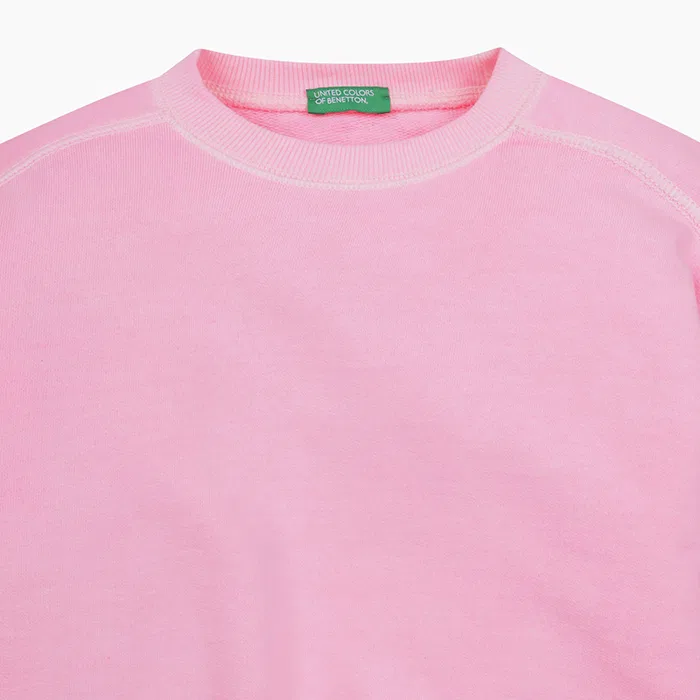 Детский розовый свитшот с пигментным окрашиванием от Benetton Kids — фото 3