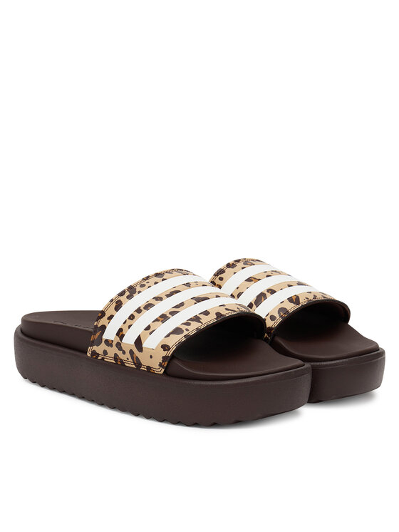 Пантолеты adilette Platform Slides JR9234 Adidas, коричневый — фото 2