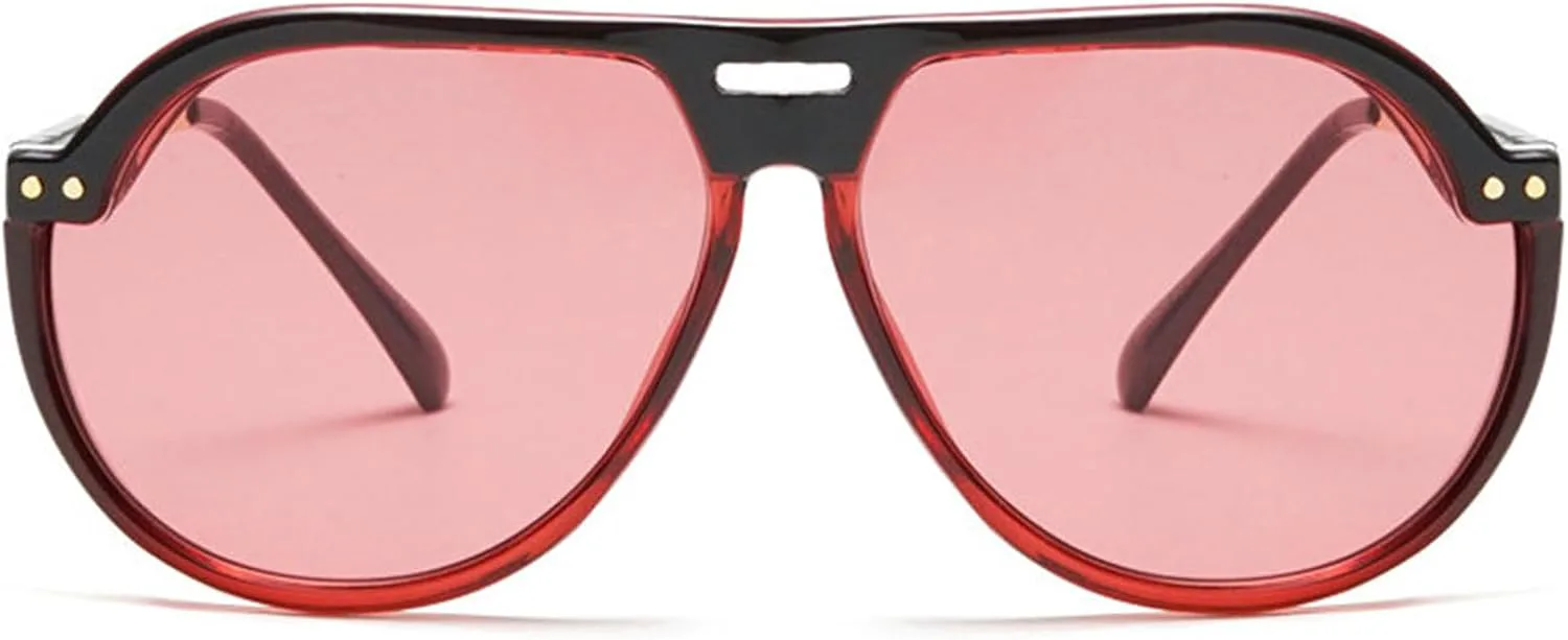 

Солнцезащитные очки-пилот в стиле ретро для женщин и мужчин, с большой оправой и боковыми щитками, модные солнцезащитные очки для вождения S67 helena, Red