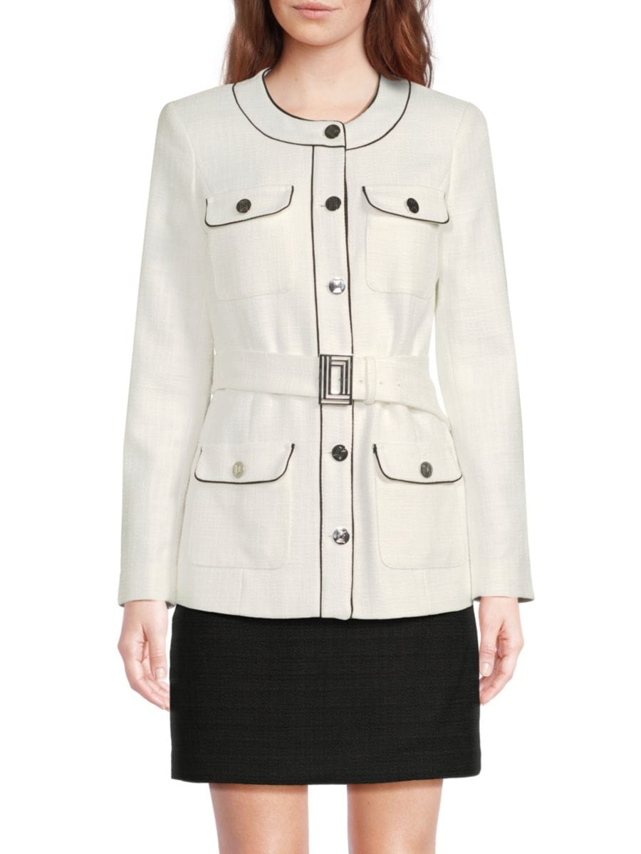 

Куртка с поясом и накладными карманами Karl Lagerfeld Paris, цвет Soft Taupe Multi, Коричневый, Куртка с поясом и накладными карманами Karl Lagerfeld Paris, цвет Soft Taupe Multi