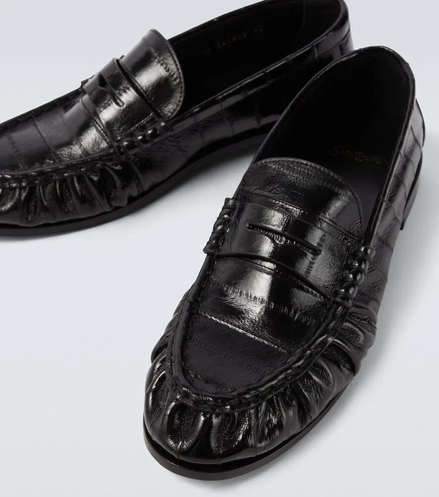 Лоферы Le Loafer из кожи угря Saint Laurent, черный — фото 3