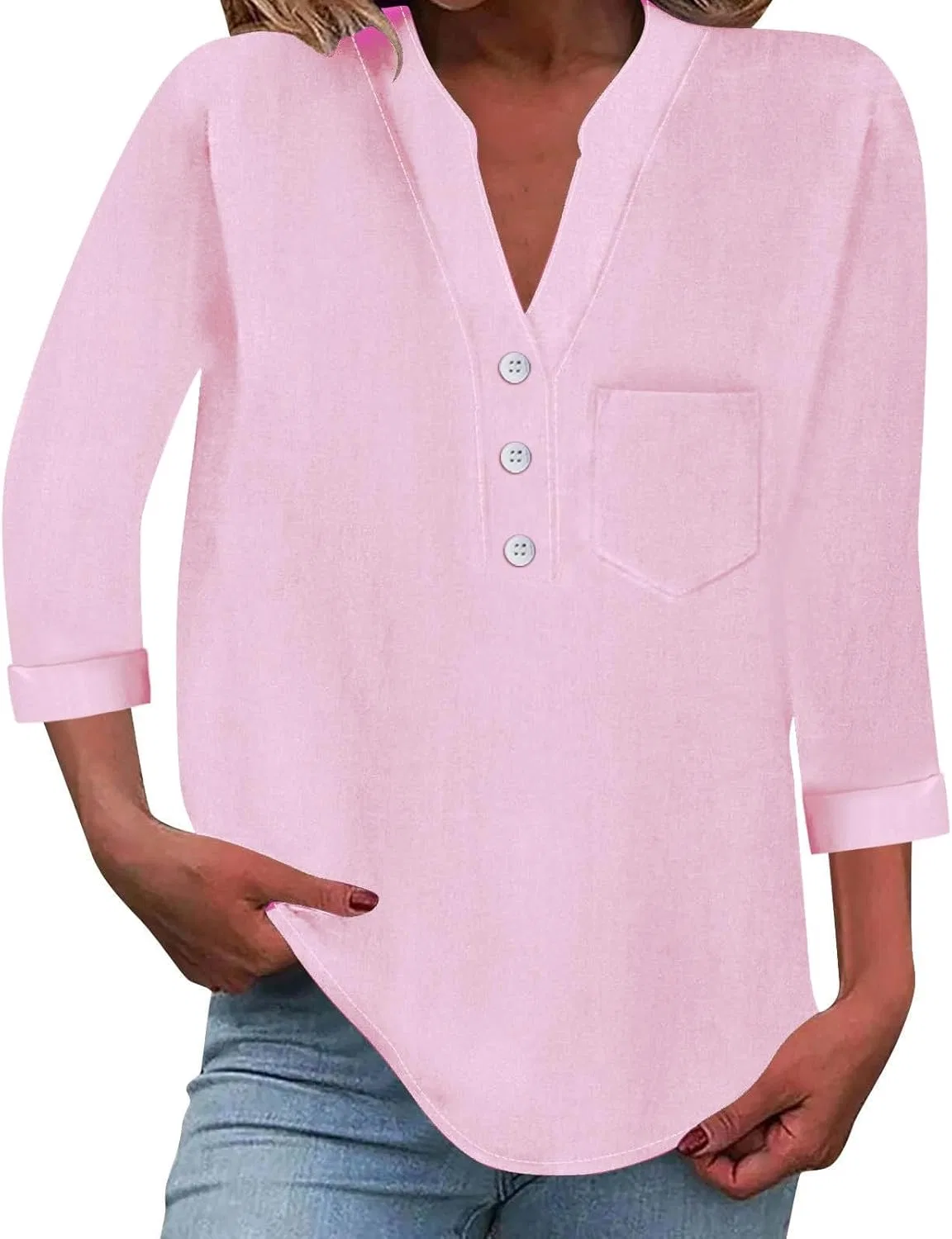 Блуза свободная Button-Down Shirt, розовый