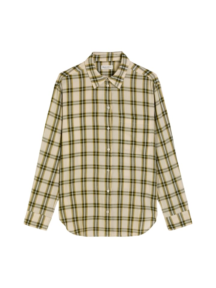 

Обычная клетчатая блузка средне-зеленого цвета Marc O'Polo