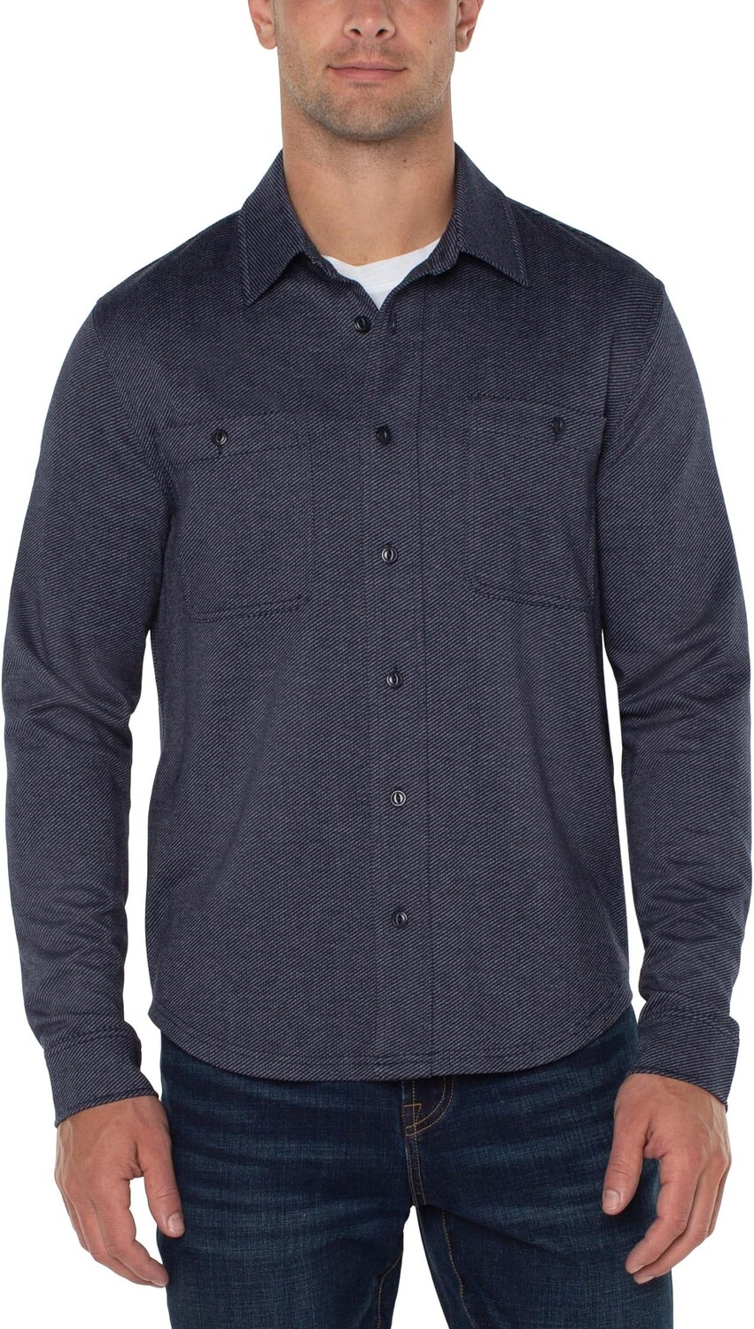 

Рубашка-поло Knit Button Up Shirt Liverpool Los Angeles, цвет Navy/Grey Multi