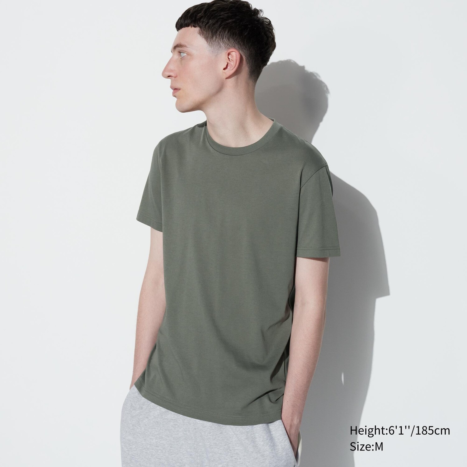 

Футболка DRY с круглым вырезом UNIQLO, оливково-зеленый