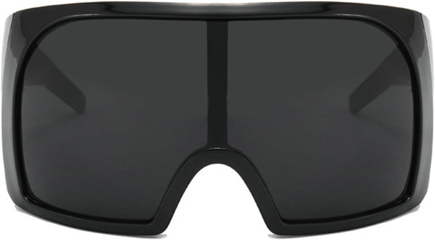 

Солнцезащитные очки Helena Oversized для женщин и мужчин, футуристические солнцезащитные очки-щитки, обтекаемые солнцезащитные очки, модные винтажные солнцезащитные очки в стиле Y2K, Black